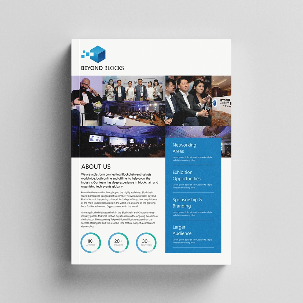 Main view of Beyond Blocks Summit trifold brochure